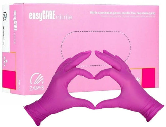 Guanti monouso in nitrile ROSA senza polvere pz.100 TAGLIA S